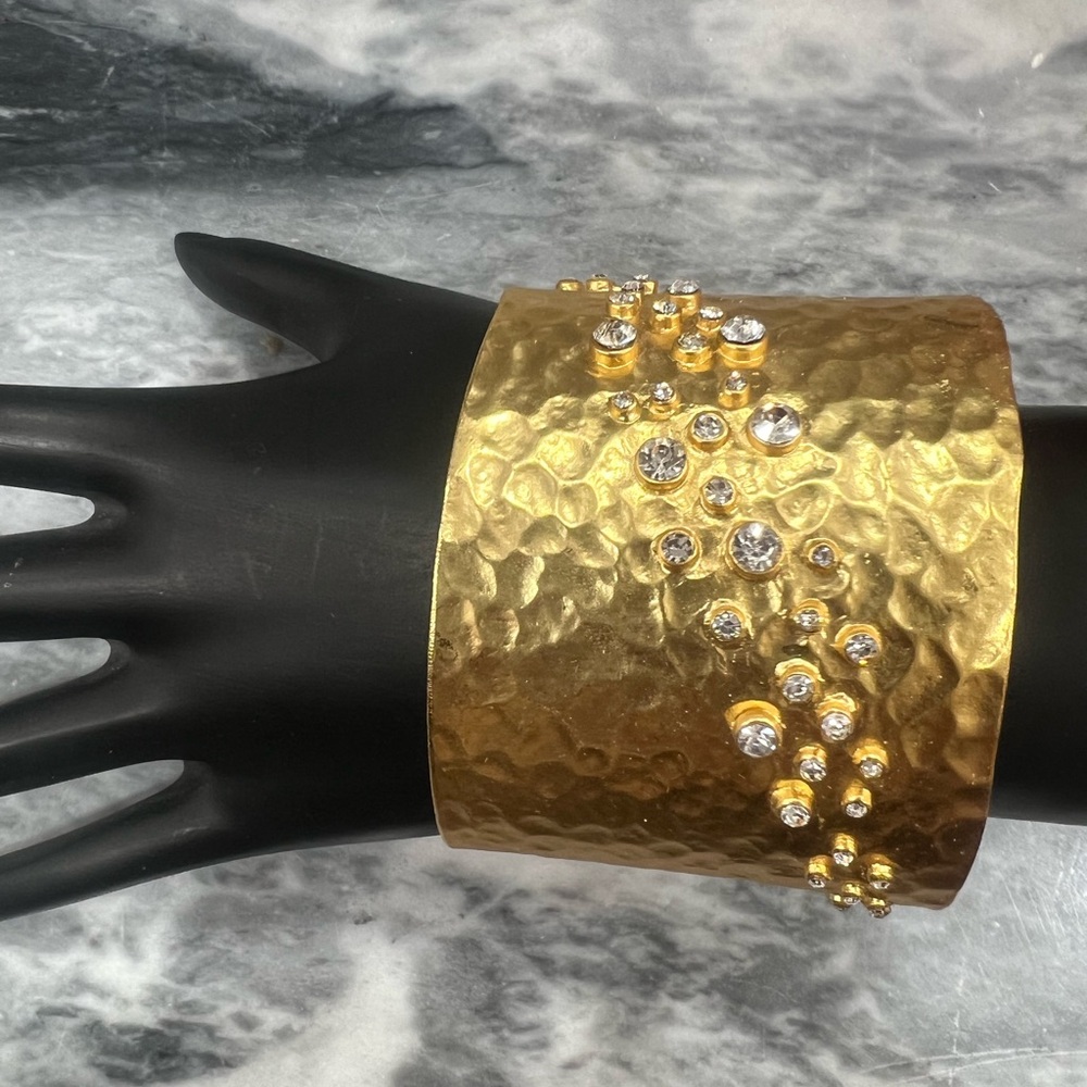 Karine Sultan Lou Gold Embellished Cuff Bracelet